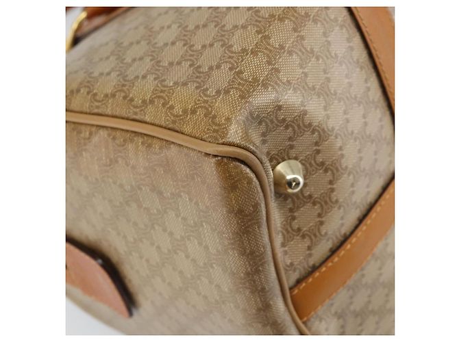 Céline Borsa a mano in tela Macadam CELINE PVC beige oro Auth ti3725 D'oro - vista 13