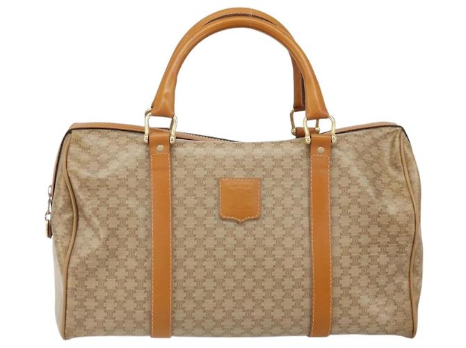 Céline Borsa a mano in tela Macadam CELINE PVC beige oro Auth ti3725 D'oro - vista 2
