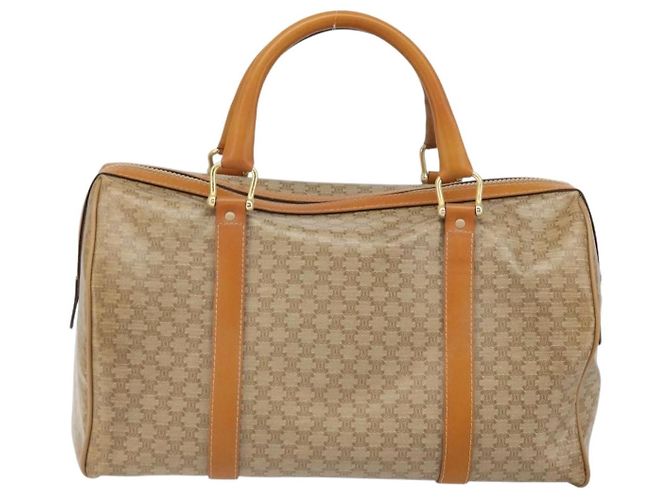 Céline Borsa a mano in tela Macadam CELINE PVC beige oro Auth ti3725 D'oro - vista 3