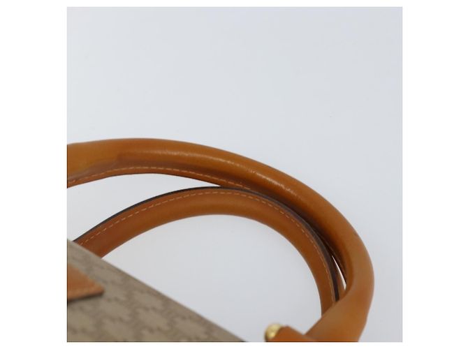 Céline Borsa a mano in tela Macadam CELINE PVC beige oro Auth ti3725 D'oro - vista 8