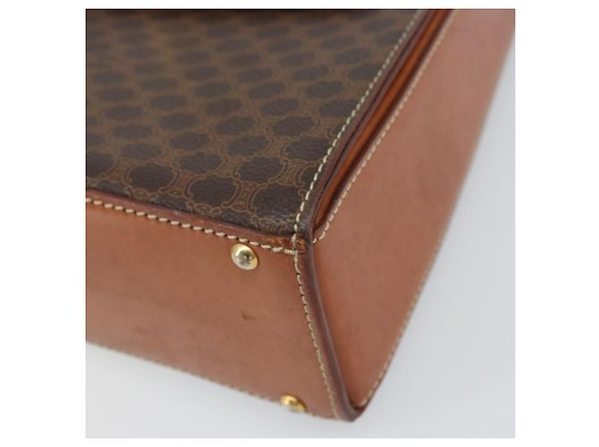 Céline CELINE Macadam Canvas Handtasche aus PVC-Leder in Braun und Gold Auth 172055 Golden - Ansicht 10