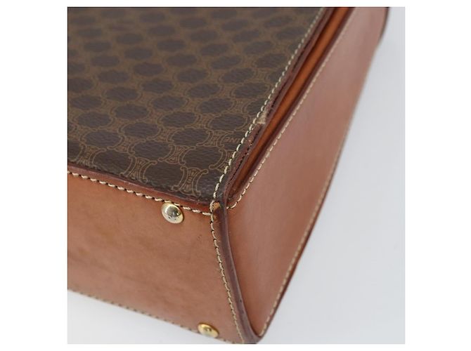 Céline CELINE Macadam Canvas Handtasche aus PVC-Leder in Braun und Gold Auth 172055 Golden - Ansicht 12