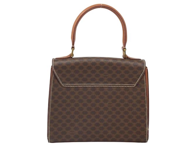 Céline CELINE Macadam Canvas Handtasche aus PVC-Leder in Braun und Gold Auth 172055 Golden - Ansicht 3