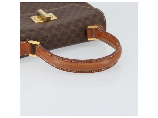 Céline CELINE Macadam Canvas Handtasche aus PVC-Leder in Braun und Gold Auth 172055 Golden - Ansicht 7