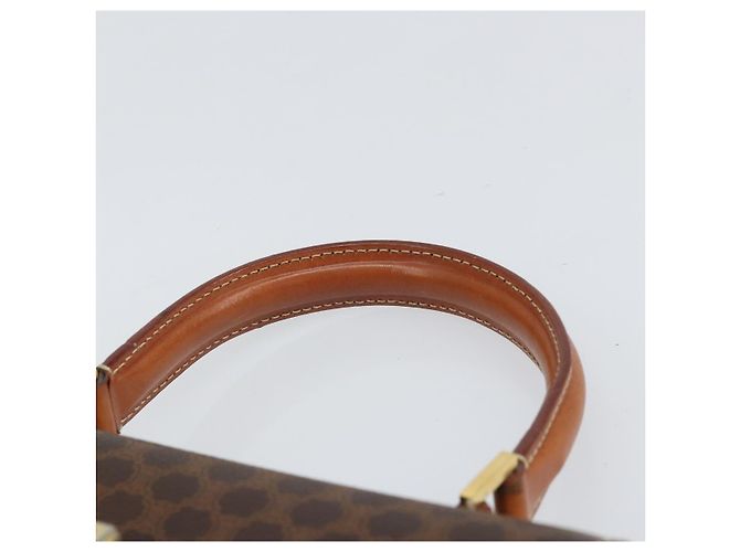 Céline CELINE Macadam Canvas Handtasche aus PVC-Leder in Braun und Gold Auth 172055 Golden - Ansicht 8
