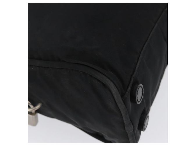 PRADA Borsa a mano in nylon nero argento Auth BA10663 - vista 10