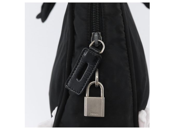 PRADA Borsa a mano in nylon nero argento Auth BA10663 - vista 14