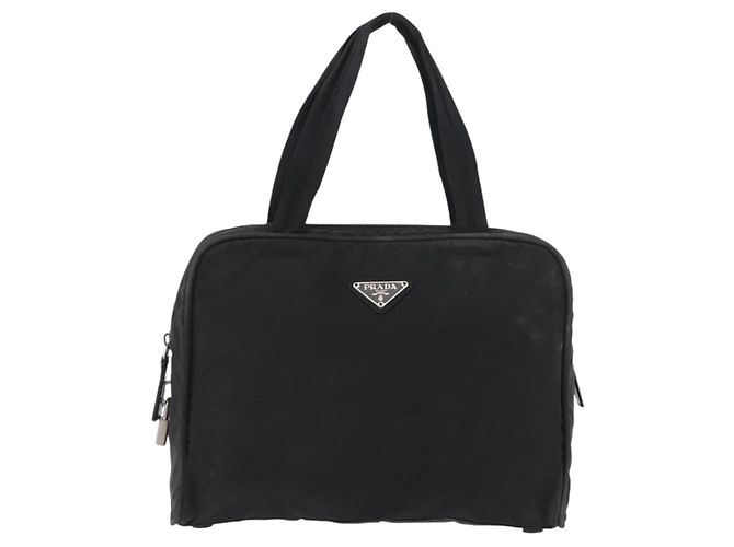 PRADA Borsa a mano in nylon nero argento Auth BA10663 - vista 2