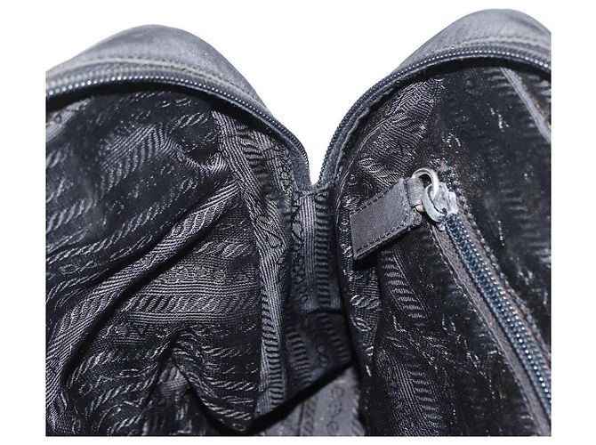 PRADA Borsa a mano in nylon nero argento Auth BA10663 - vista 20