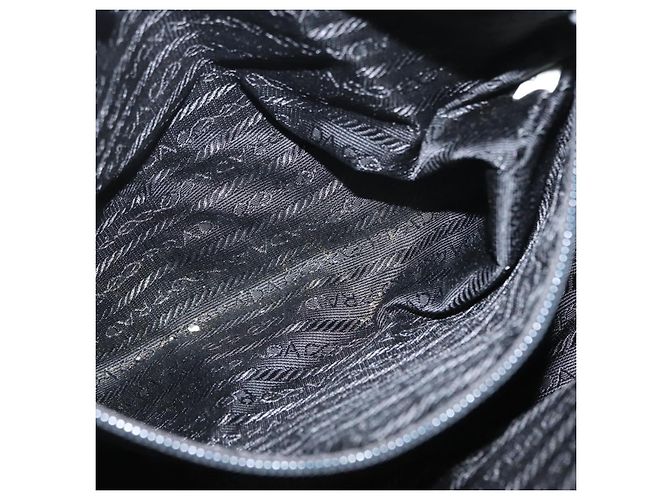 PRADA Borsa a mano in nylon nero argento Auth BA10663 - vista 22