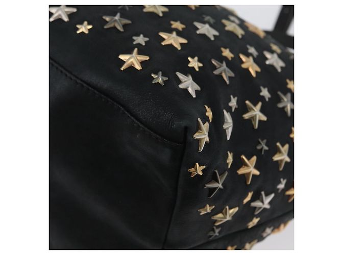 Borsa Tote in Pelle Nera e Oro Autentica BA10659 Jimmy Choo Nero D'oro - vista 11