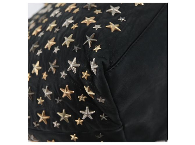 Borsa Tote in Pelle Nera e Oro Autentica BA10659 Jimmy Choo Nero D'oro - vista 12