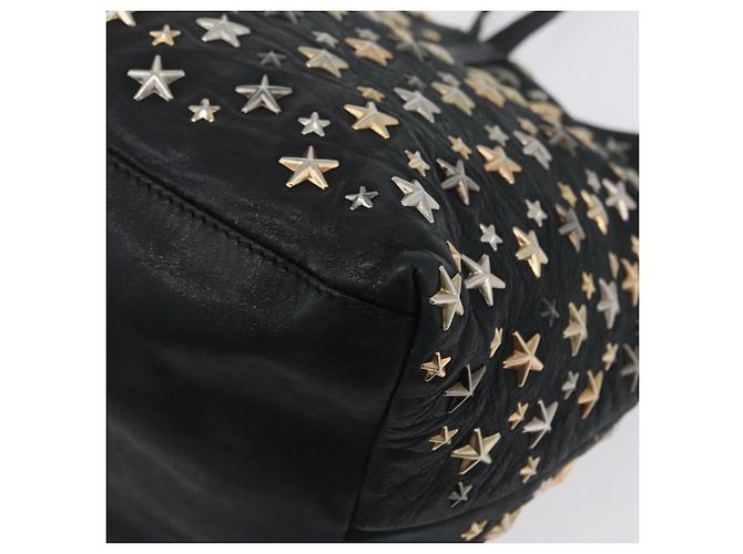 Borsa Tote in Pelle Nera e Oro Autentica BA10659 Jimmy Choo Nero D'oro - vista 13