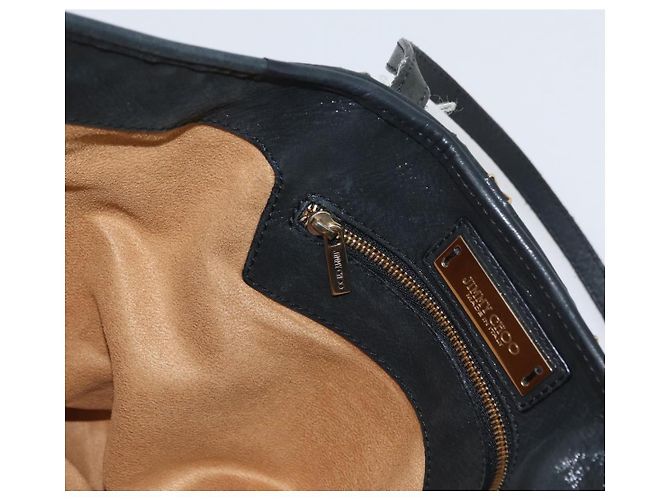 Borsa Tote in Pelle Nera e Oro Autentica BA10659 Jimmy Choo Nero D'oro - vista 19