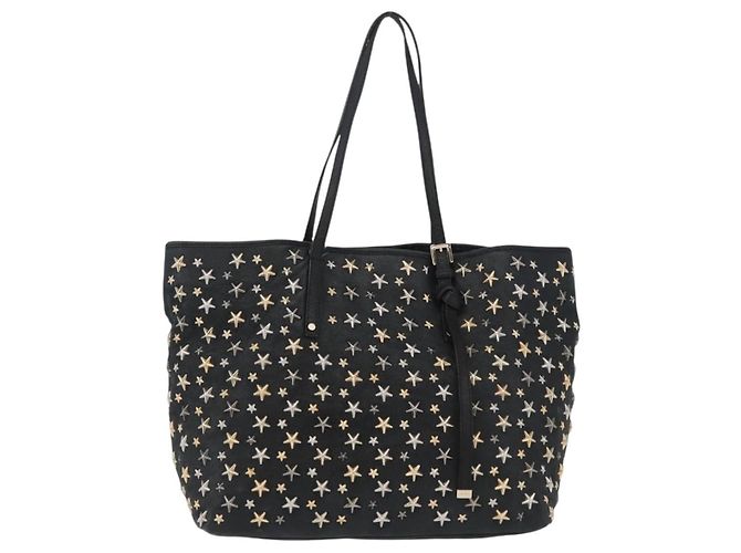 Borsa Tote in Pelle Nera e Oro Autentica BA10659 Jimmy Choo Nero D'oro - vista 2