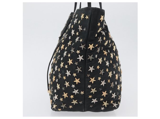 Borsa Tote in Pelle Nera e Oro Autentica BA10659 Jimmy Choo Nero D'oro - vista 4