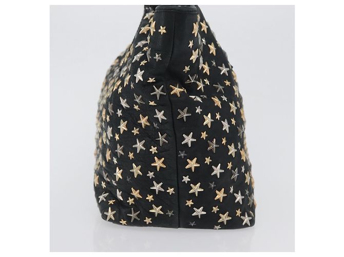 Borsa Tote in Pelle Nera e Oro Autentica BA10659 Jimmy Choo Nero D'oro - vista 5