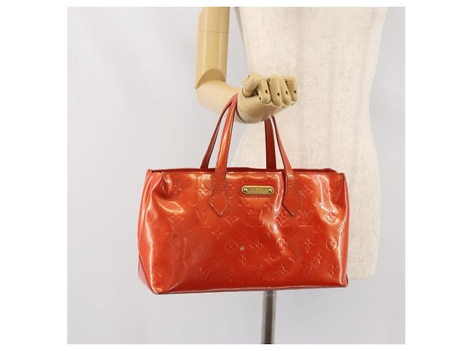 LOUIS VUITTON Borsa Wilshire PM Monogram Vernis Arancione Tramonto M93644 Auth BA10354 - vista 27