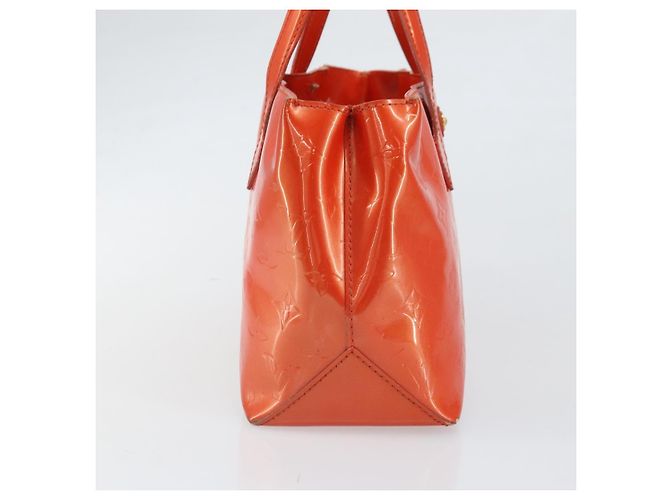 LOUIS VUITTON Borsa Wilshire PM Monogram Vernis Arancione Tramonto M93644 Auth BA10354 - vista 4
