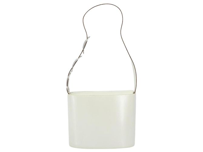 Borsa a Spalla Vala in Pelle Bianca e Argento di Salvatore Ferragamo Auth BA10620 Bianco - vista 2