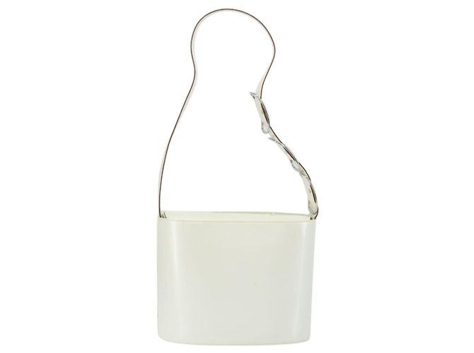 Borsa a Spalla Vala in Pelle Bianca e Argento di Salvatore Ferragamo Auth BA10620 Bianco - vista 3