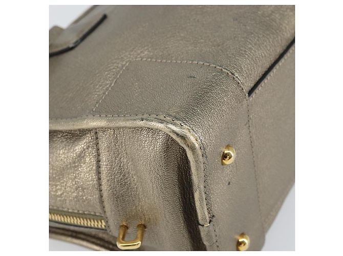 LOEWE Amazonas Borsa a Mano in Pelle Oro Auth bs33234 - vista 14
