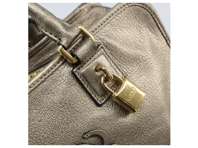 LOEWE Amazonas Borsa a Mano in Pelle Oro Auth bs33234 - vista 17
