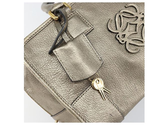 LOEWE Amazonas Borsa a Mano in Pelle Oro Auth bs33234 - vista 18