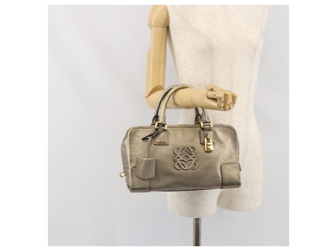 LOEWE Amazonas Borsa a Mano in Pelle Oro Auth bs33234 - vista 24