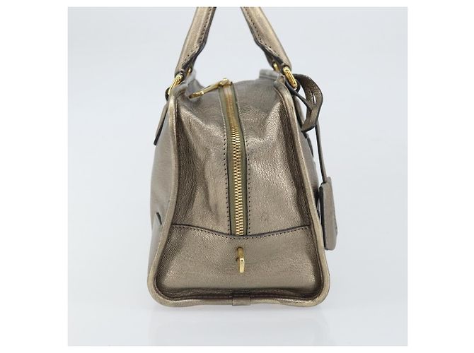 LOEWE Amazonas Borsa a Mano in Pelle Oro Auth bs33234 - vista 3