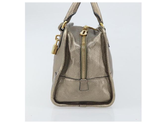 LOEWE Amazonas Borsa a Mano in Pelle Oro Auth bs33234 - vista 4