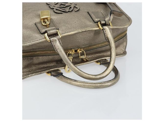 LOEWE Amazonas Borsa a Mano in Pelle Oro Auth bs33234 - vista 7