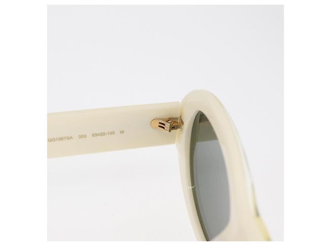 Gafas de sol GUCCI de plástico blancas Auth BA10540A Blanco - vista 12
