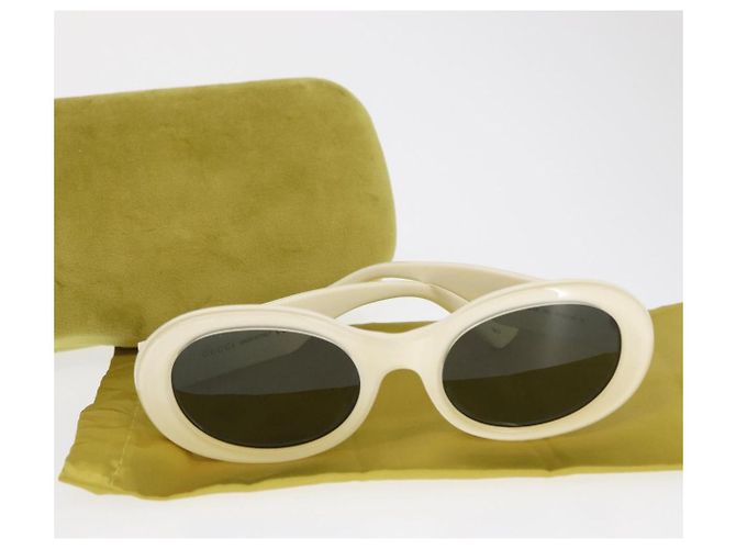 Gafas de sol GUCCI de plástico blancas Auth BA10540A Blanco - vista 14