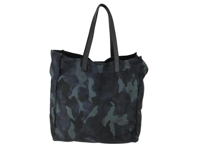 PRADA Borsa Tote Camouflage in Nylon Argento Auth 168538 - vista 3