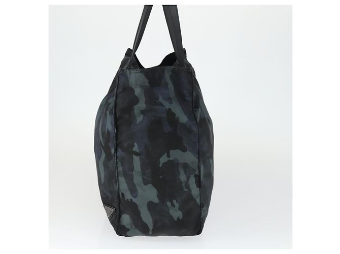 PRADA Borsa Tote Camouflage in Nylon Argento Auth 168538 - vista 4