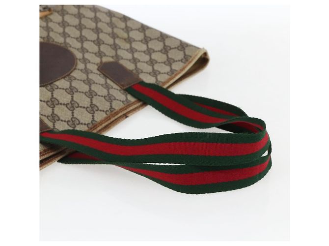Borsa tote in PVC beige e rosso della linea Sherry GG Supreme di GUCCI Auth ti3662 - vista 7
