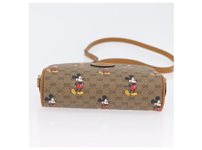 Borsa a Spalla Gucci Micro GG Supreme Disney PVC Beige Oro 602536 Auth 171854SAM D'oro - vista 10