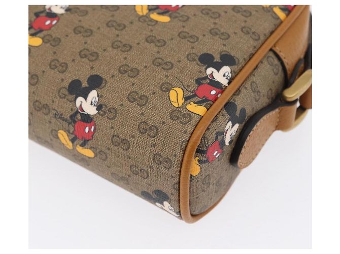 Borsa a Spalla Gucci Micro GG Supreme Disney PVC Beige Oro 602536 Auth 171854SAM D'oro - vista 12