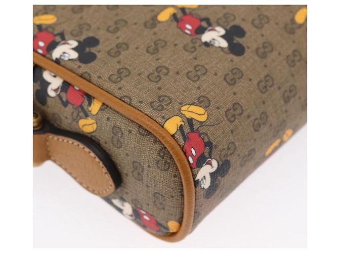Borsa a Spalla Gucci Micro GG Supreme Disney PVC Beige Oro 602536 Auth 171854SAM D'oro - vista 13