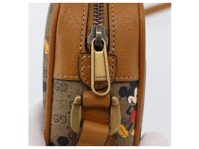 Borsa a Spalla Gucci Micro GG Supreme Disney PVC Beige Oro 602536 Auth 171854SAM D'oro - vista 15