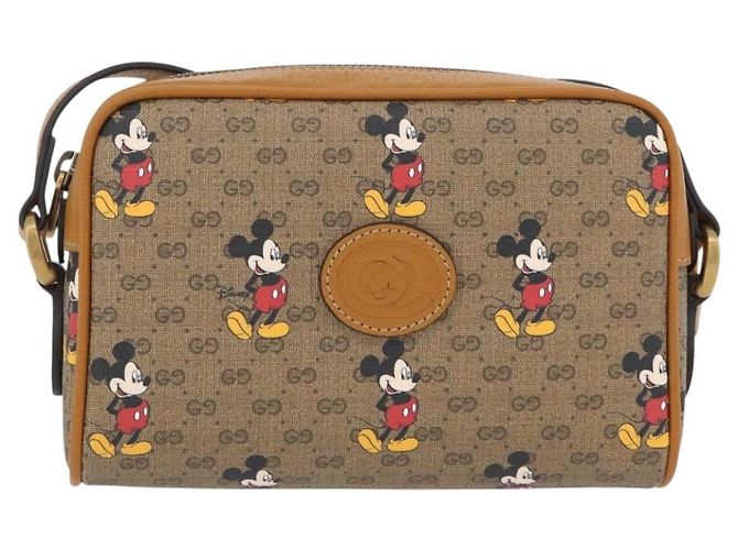 Borsa a Spalla Gucci Micro GG Supreme Disney PVC Beige Oro 602536 Auth 171854SAM D'oro - vista 2