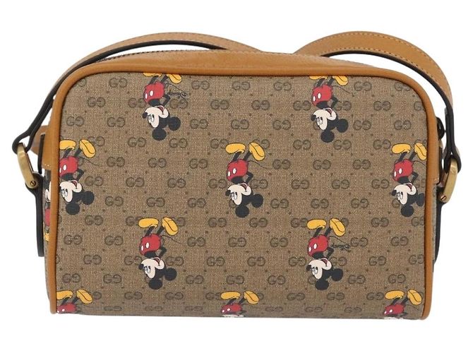 Borsa a Spalla Gucci Micro GG Supreme Disney PVC Beige Oro 602536 Auth 171854SAM D'oro - vista 3