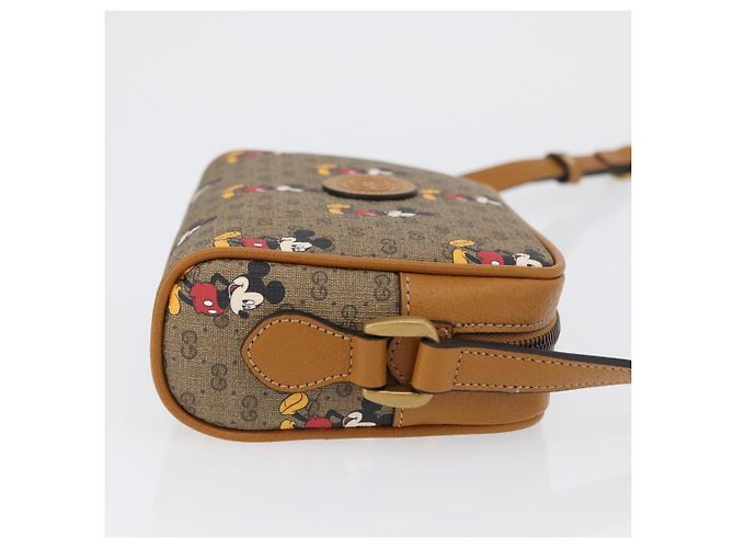 Borsa a Spalla Gucci Micro GG Supreme Disney PVC Beige Oro 602536 Auth 171854SAM D'oro - vista 4