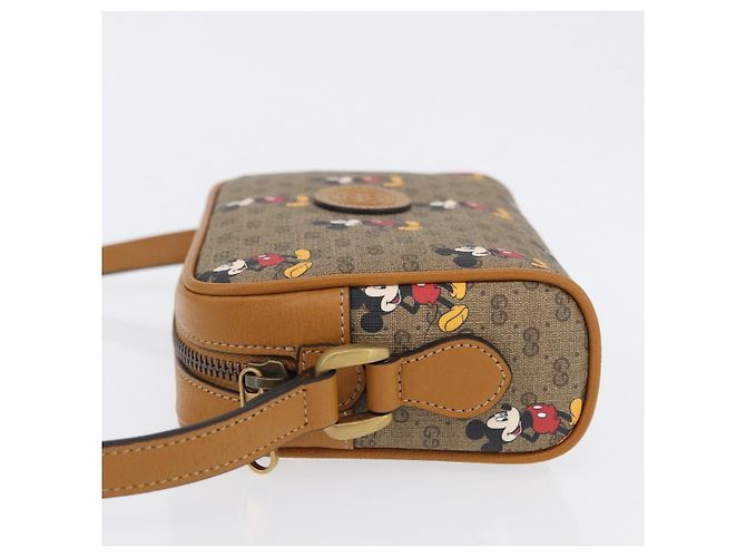 Borsa a Spalla Gucci Micro GG Supreme Disney PVC Beige Oro 602536 Auth 171854SAM D'oro - vista 5