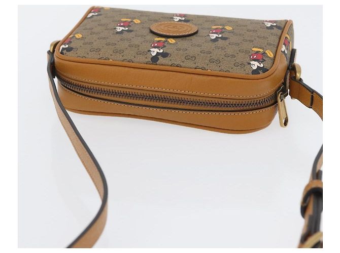 Borsa a Spalla Gucci Micro GG Supreme Disney PVC Beige Oro 602536 Auth 171854SAM D'oro - vista 6