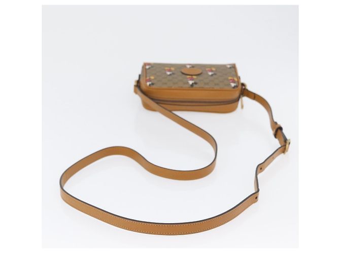 Borsa a Spalla Gucci Micro GG Supreme Disney PVC Beige Oro 602536 Auth 171854SAM D'oro - vista 7