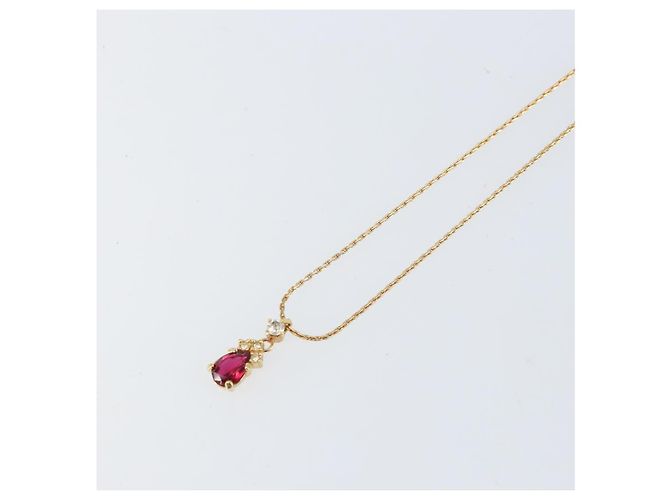 Collana in pietre colorate e strass Christian Dior metallo oro Auth am10778V D'oro - vista 4