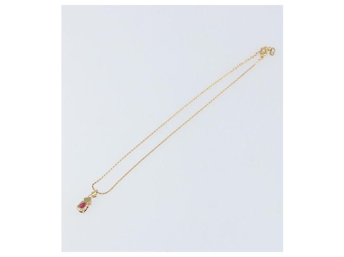Collana in pietre colorate e strass Christian Dior metallo oro Auth am10778V D'oro - vista 9