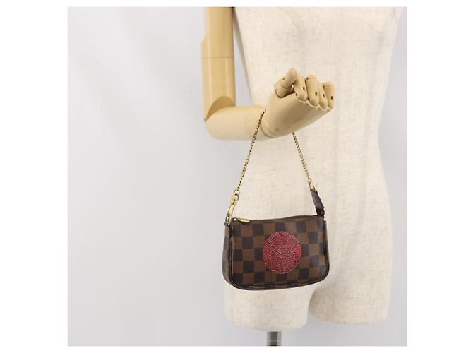 LOUIS VUITTON Mini Pochette Pouch Damier Ebene T&B N58011 Auth 171153 - vista 20